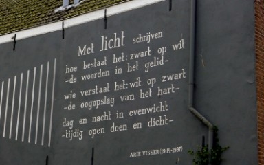 Muurschildering in Leiden